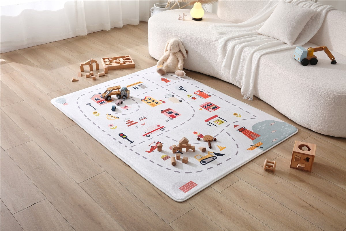 Alfombra infantil nube terciopelo para bebé de 160 x 120 cm