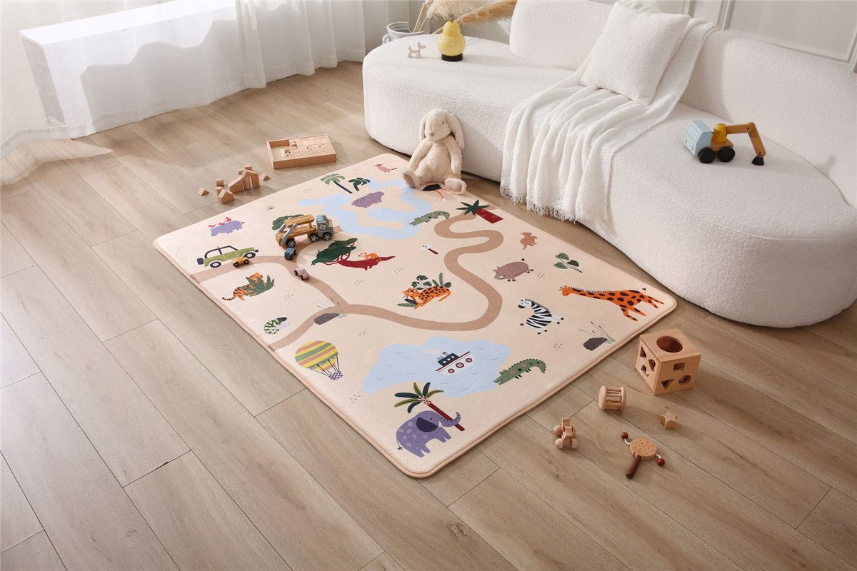 Alfombra infantil nube terciopelo para bebé de 160 x 120 cm