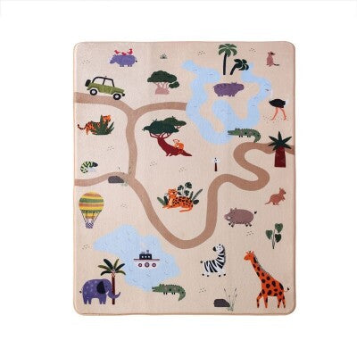 Alfombra infantil nube terciopelo para bebé de 160 x 120 cm