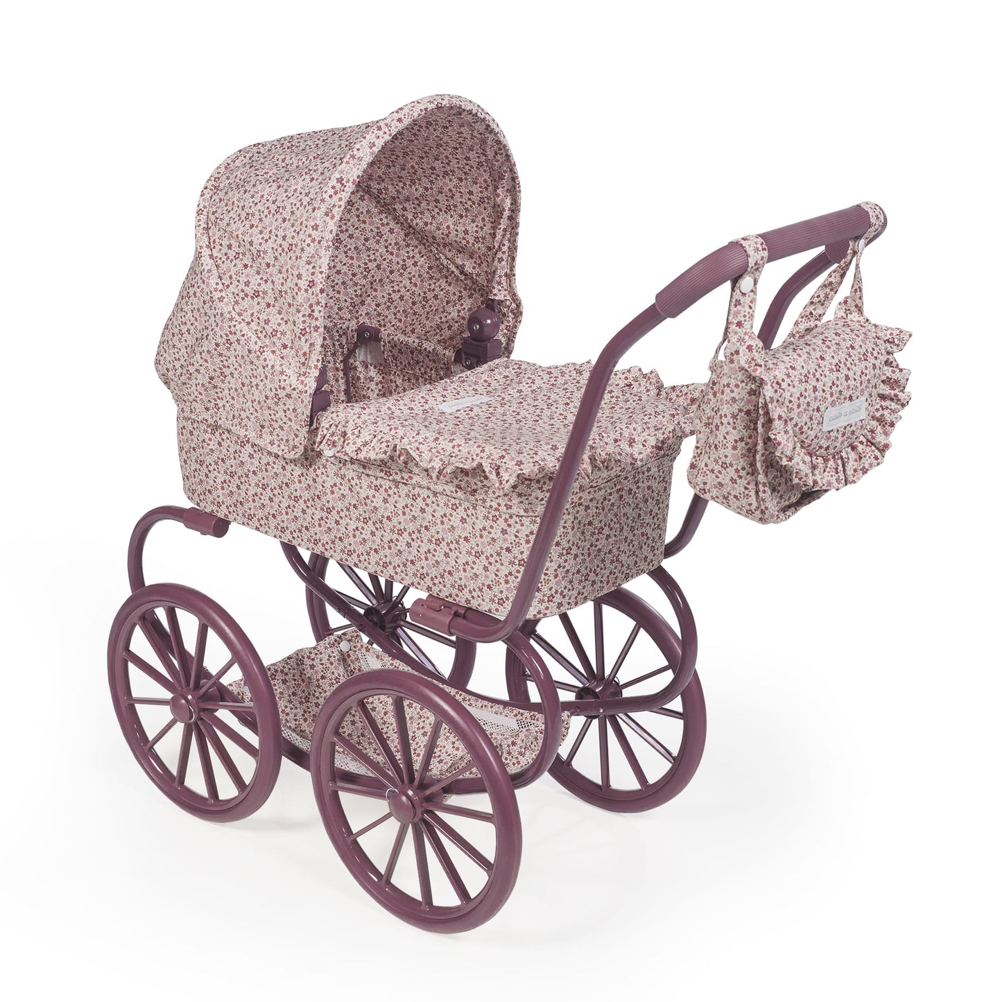 Carrito cuco ruedas grandes Cherry Flores para muñecas de Pasito a Pasito