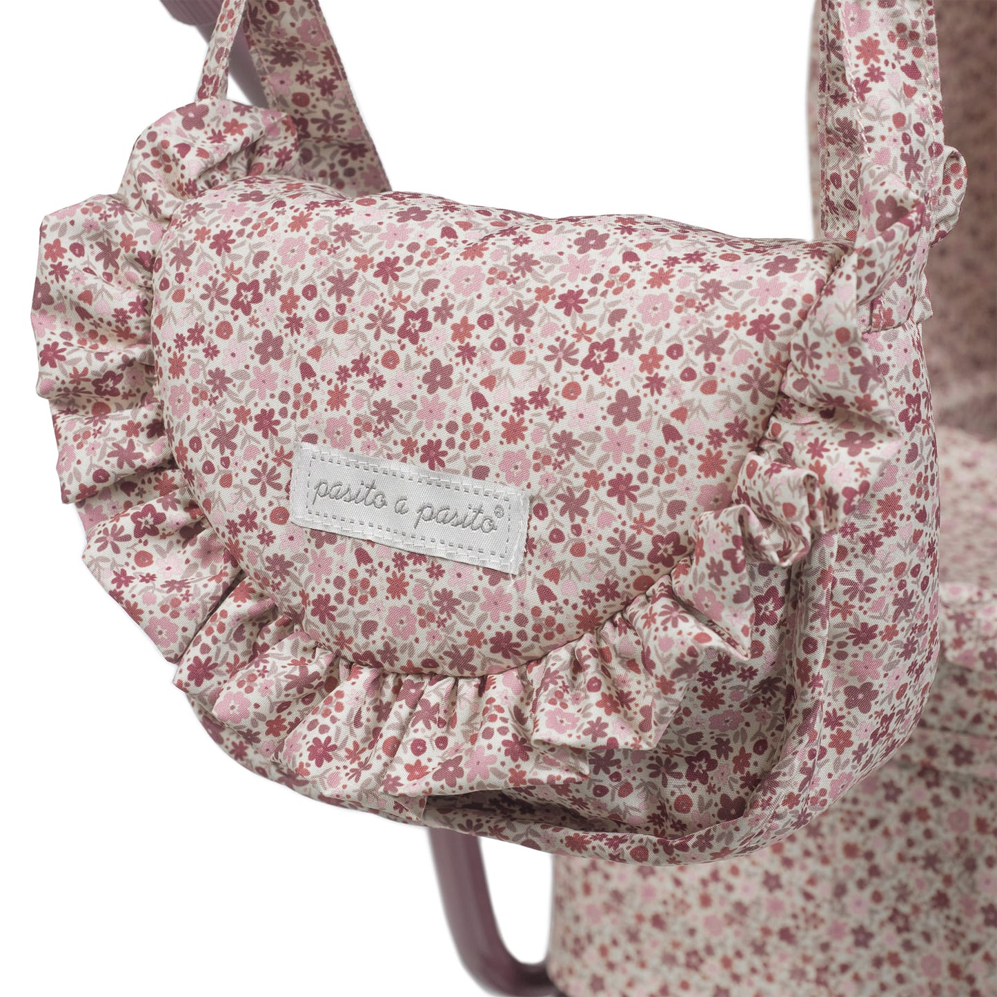 Carrito cuco ruedas grandes Cherry Flores para muñecas de Pasito a Pasito