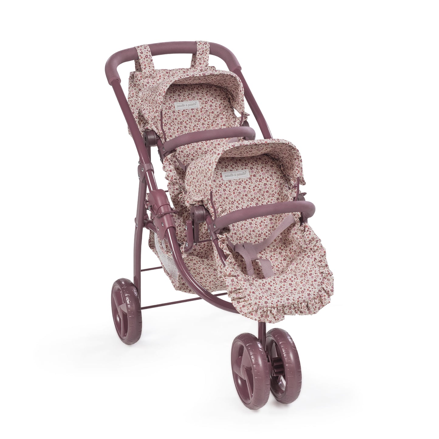 Carrito gemelar de muñecas Cherry Flores de Pasito a Pasito