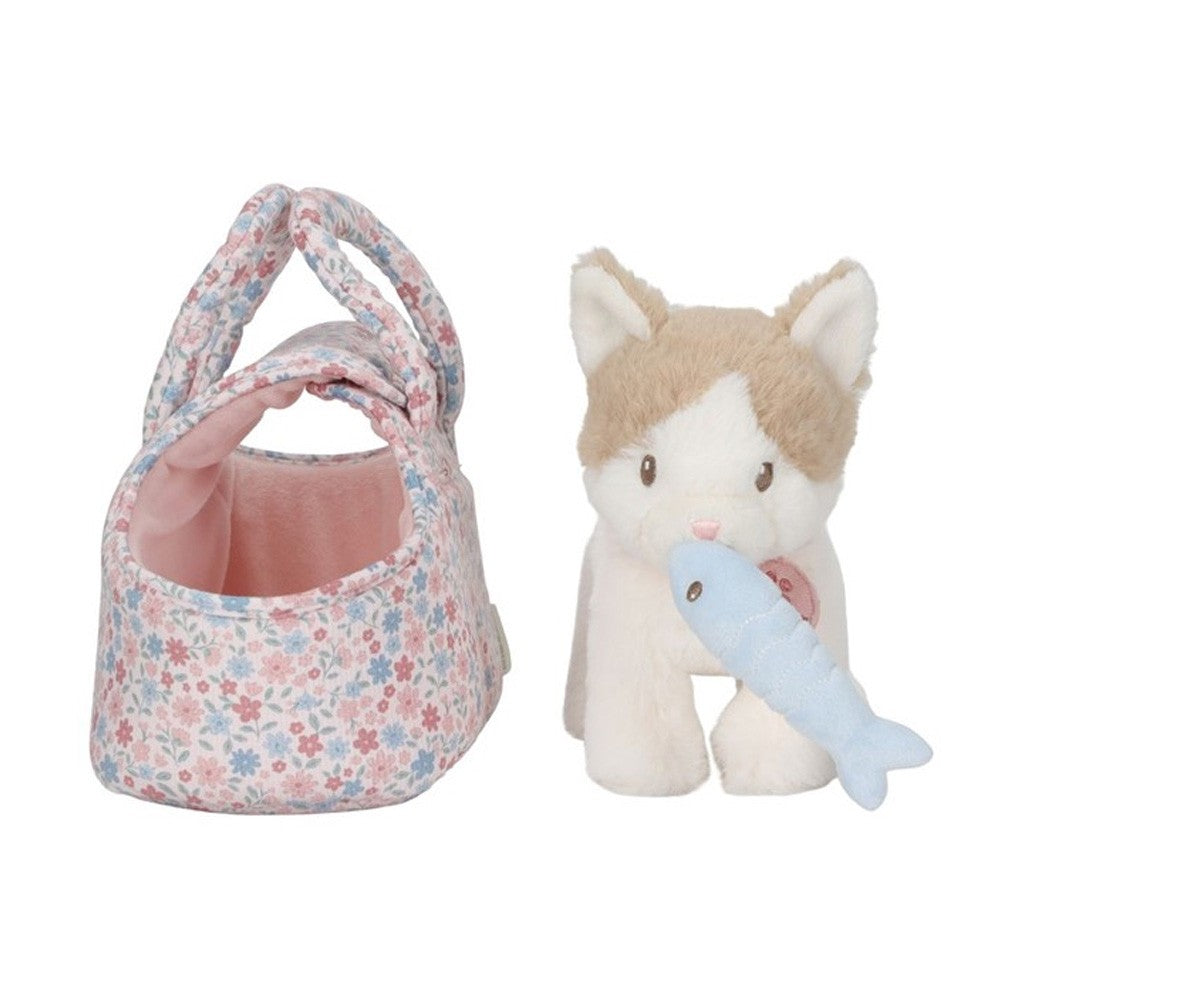 Gatito de peluche Marley con su bolsito de trasporte de Little dutch